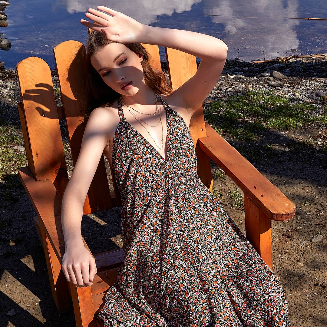 Orange Floral Handkerchief Dress