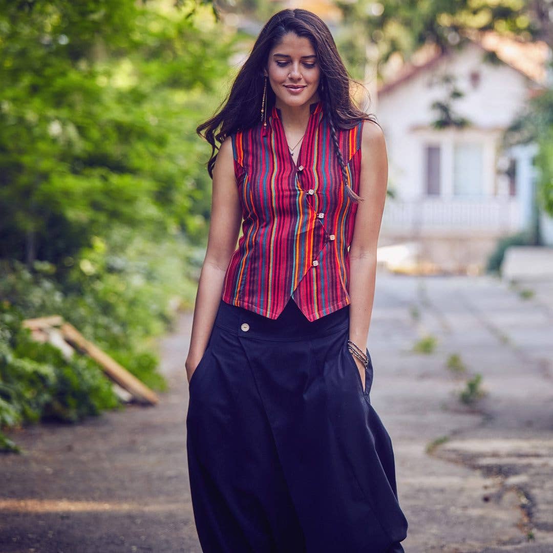 Gypsy Style Boho Wholesale Striped Shirt