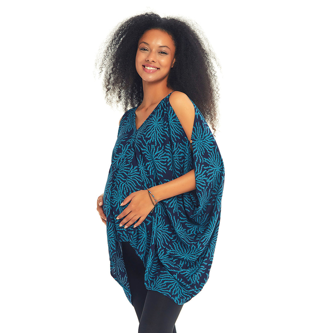 Loose Fit Open Shoulder Maternity Tunic Top