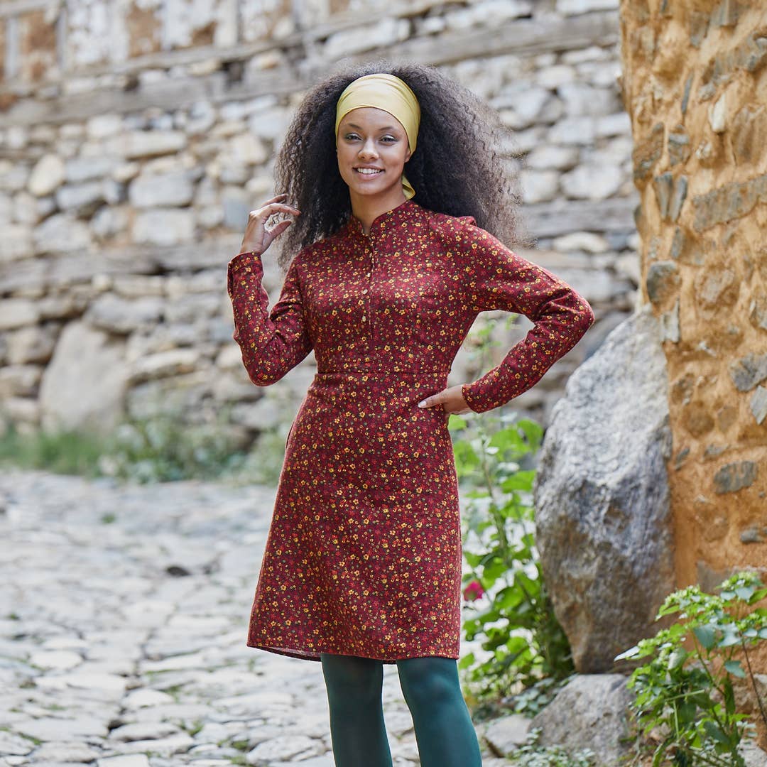 Long Sleeve Floral Winter Dress
