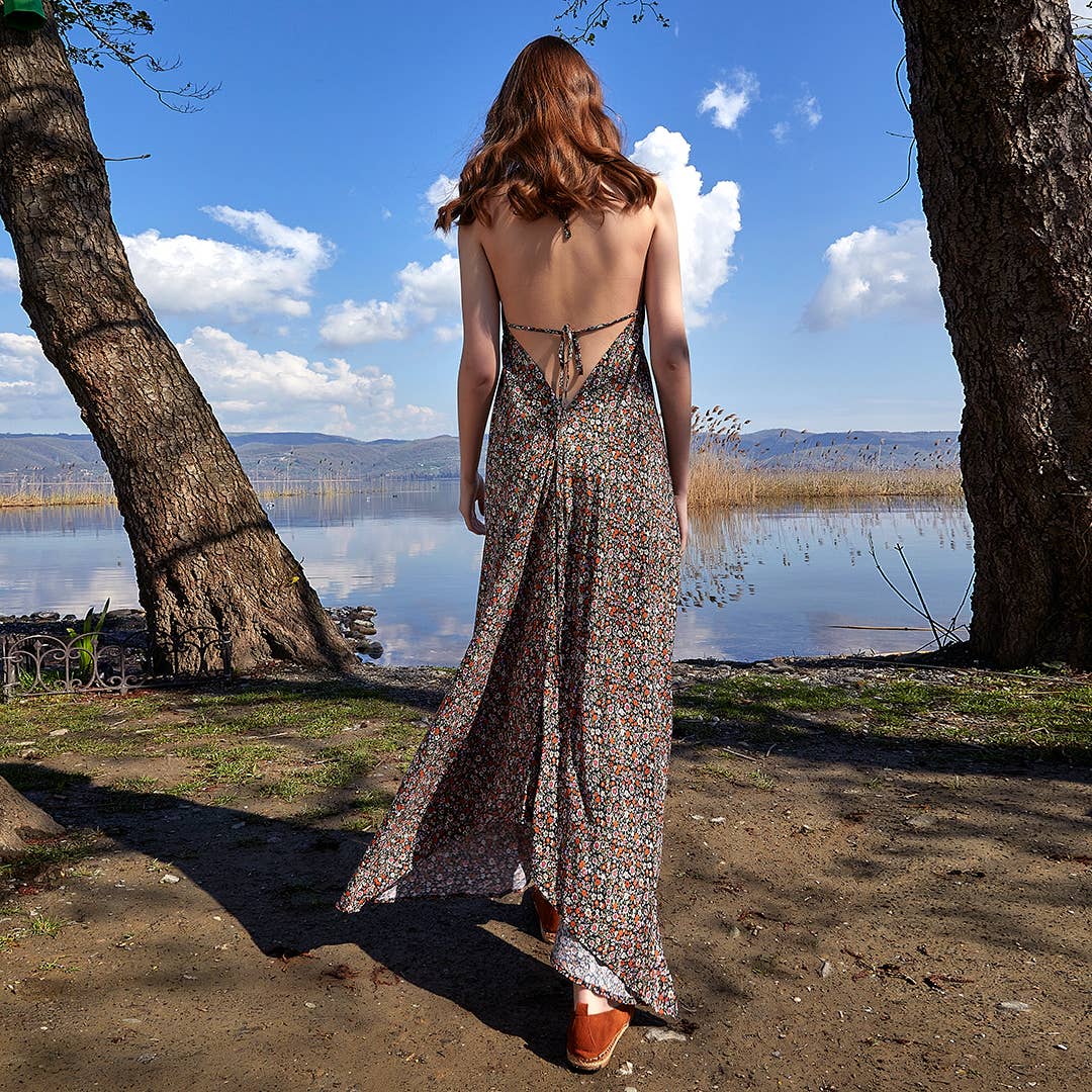 Orange Floral Handkerchief Dress