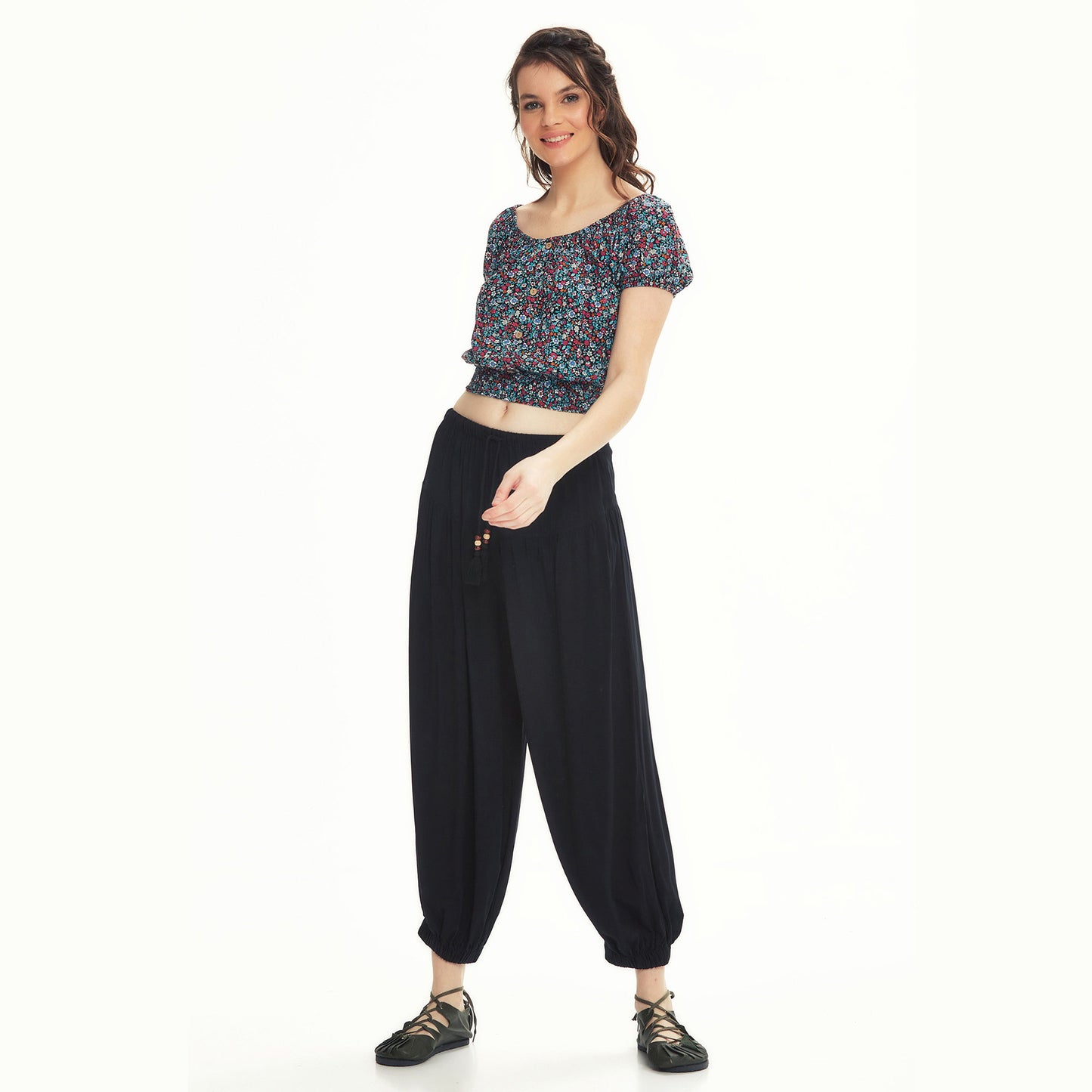 Drawstring Black Pants