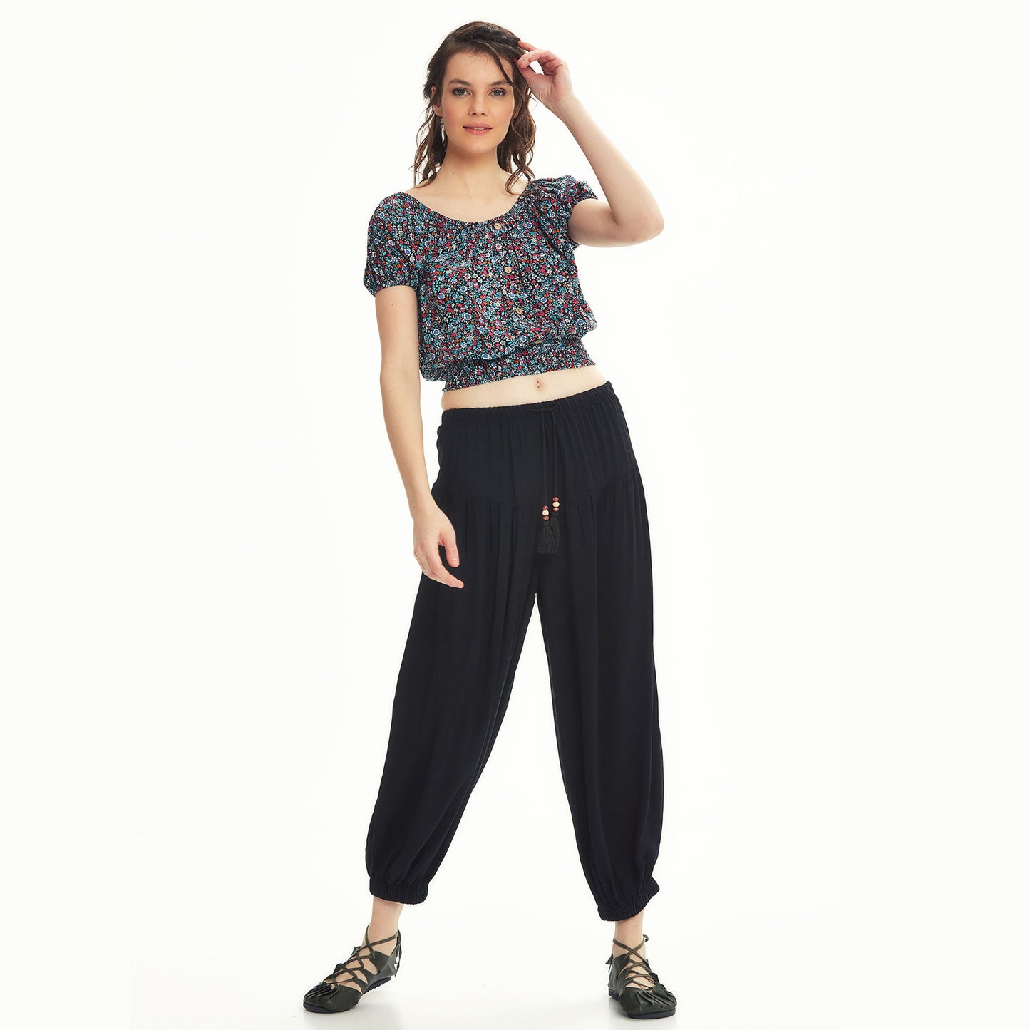 Drawstring Black Pants