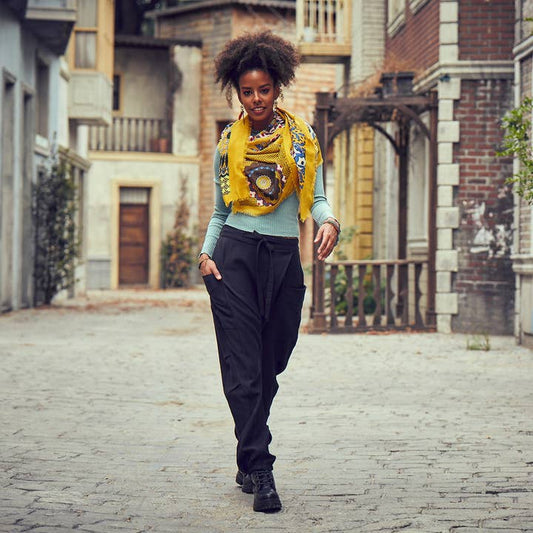Bohemian Style Pocket Detail Casual Black Harem Pants