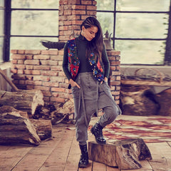 Wholesale Gypsy Drop Crotch Grey Harem Pants