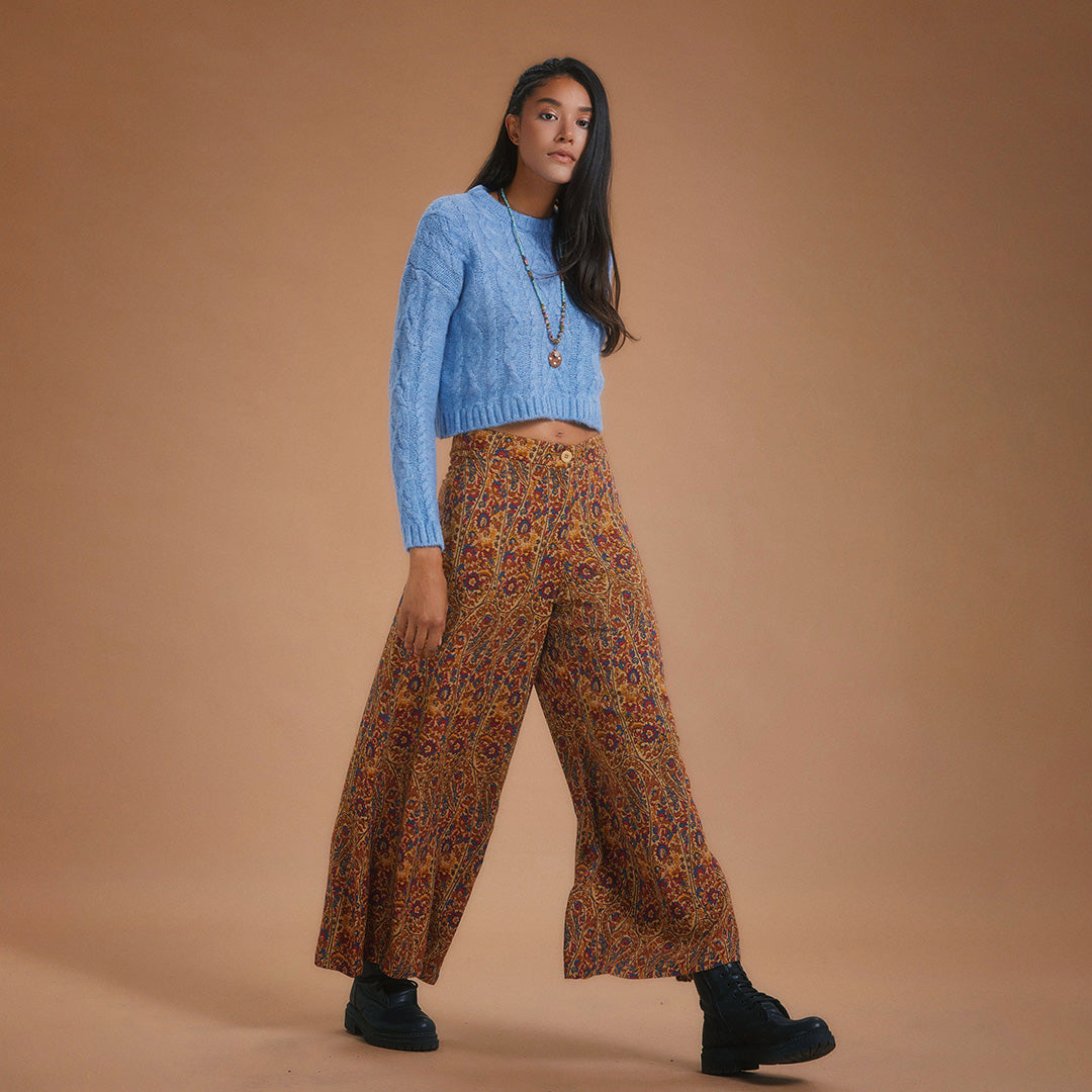 High Rise Wide Leg Pera Desing Palazzo Pants