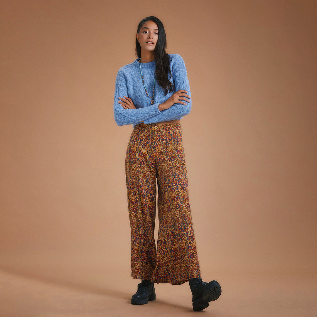 High Rise Wide Leg Pera Desing Palazzo Pants