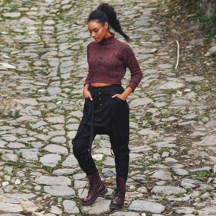 Elastic Ankle Cuffs Cotton Harem Pants
