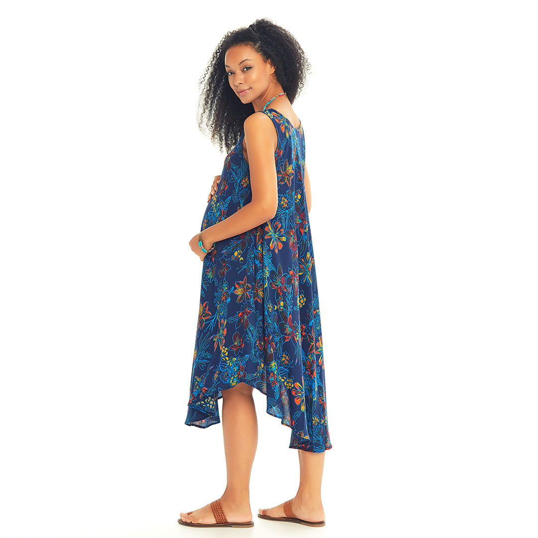 Scoop Neck Floral Print Maternity Sundress