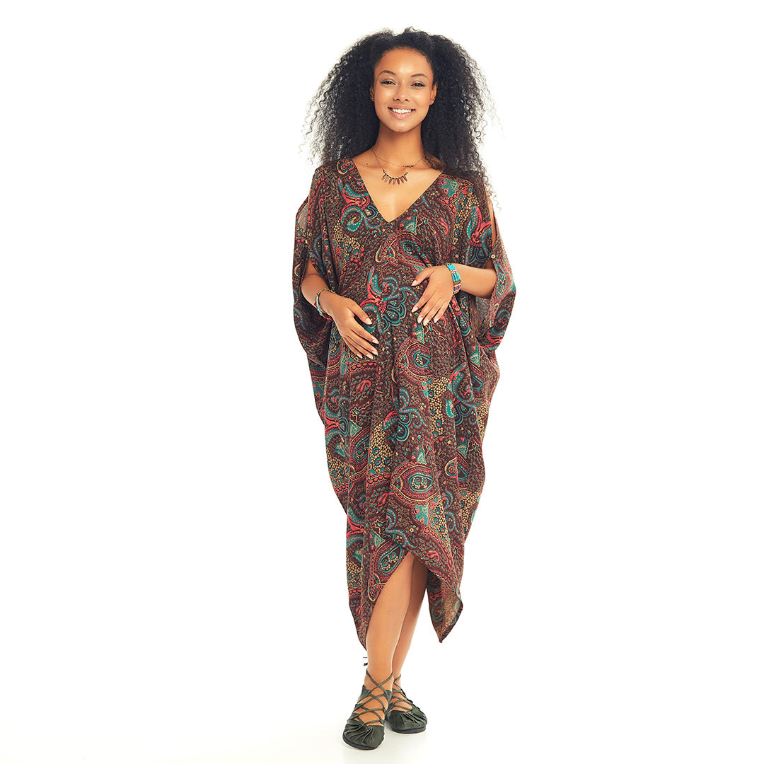 Loose Fit Paisley Print Maternity Sundress