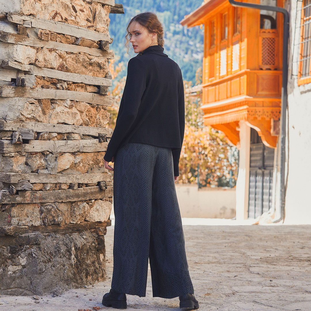 Boho Style Thumbhole Black Cardigan Tops