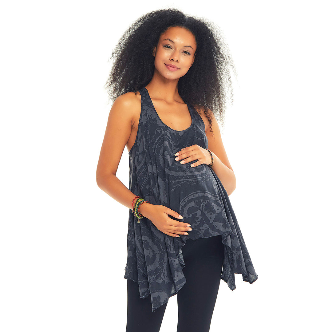 Halter Neck Loose Fit Paisley Maternity Top